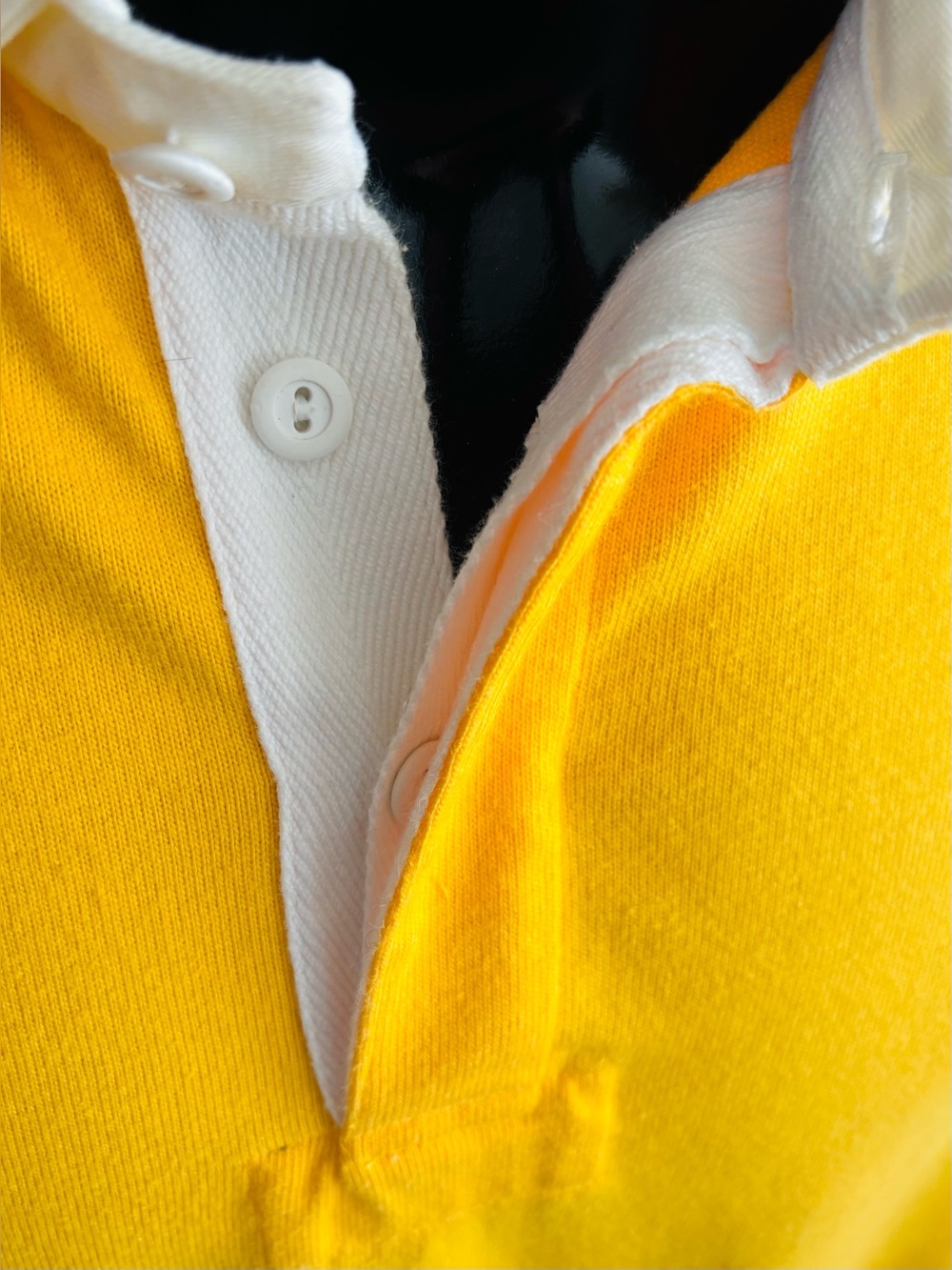 Vintage Ralph Lauren Long Sleeve Yellow Rugby Polo Shirt Size: XL - Picture 4 of 5